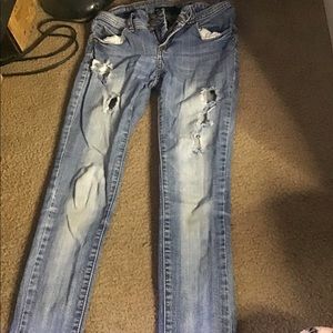 Blue Ripped Skinny Jeans